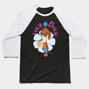 Foxie Doxie Dachshund Baseball T-Shirt